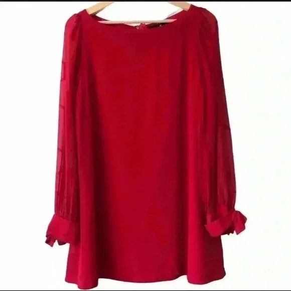 Guess by Marciano Sheath Red Dress Silk Red Dress Size Small - Picture 6 of 10